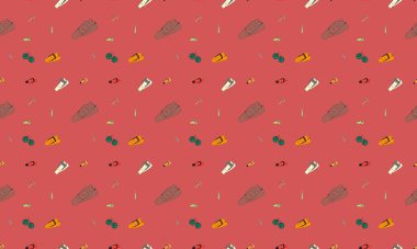 Farklı aksesuarlara sahip renkli arkaplan