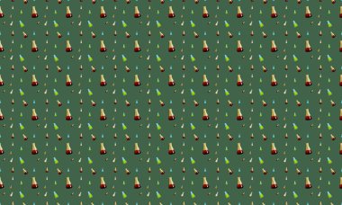 Farklı aksesuarlara sahip renkli arkaplan