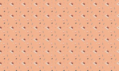 Farklı aksesuarlara sahip renkli arkaplan