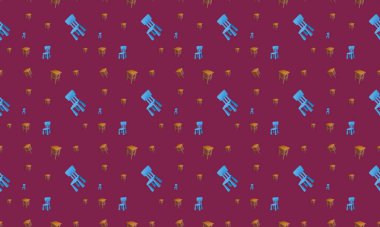 Farklı aksesuarlara sahip renkli arkaplan