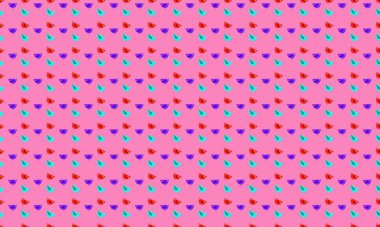 Farklı aksesuarlara sahip renkli arkaplan