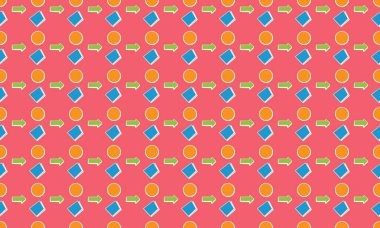 Farklı aksesuarlara sahip renkli arkaplan