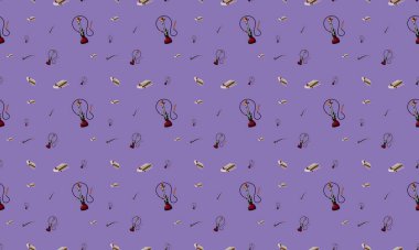 Farklı aksesuarlara sahip renkli arkaplan