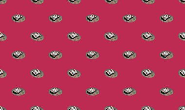 Farklı aksesuarlara sahip renkli arkaplan