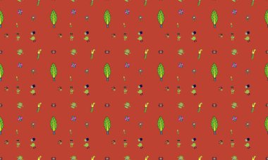 Farklı aksesuarlara sahip renkli arkaplan