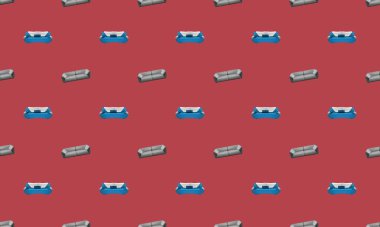 Farklı aksesuarlara sahip renkli arkaplan