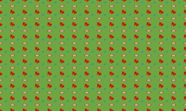 Farklı aksesuarlara sahip renkli arkaplan