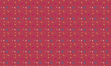 Farklı aksesuarlara sahip renkli arkaplan