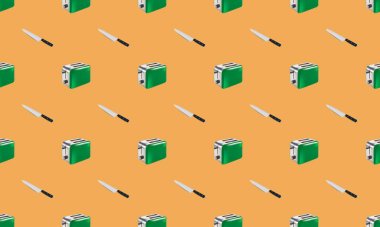 Farklı aksesuarlara sahip renkli arkaplan