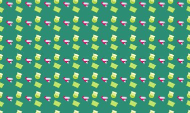 Farklı aksesuarlara sahip renkli arkaplan