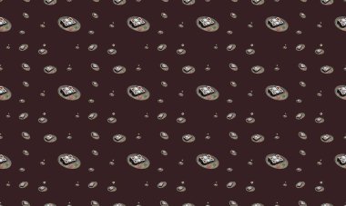 Farklı aksesuarlara sahip renkli arkaplan