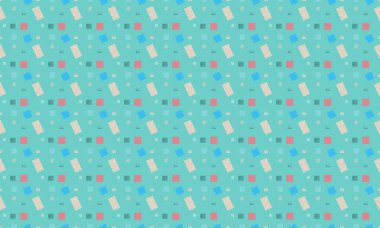 Farklı aksesuarlara sahip renkli arkaplan