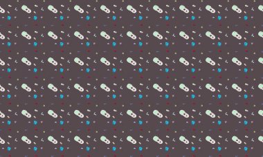 Farklı aksesuarlara sahip renkli arkaplan