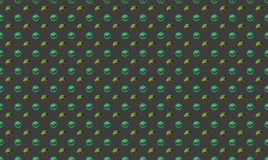 Farklı aksesuarlara sahip renkli arkaplan