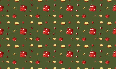 Farklı aksesuarlara sahip renkli arkaplan