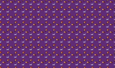 Farklı aksesuarlara sahip renkli arkaplan