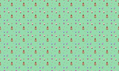 Farklı aksesuarlara sahip renkli arkaplan