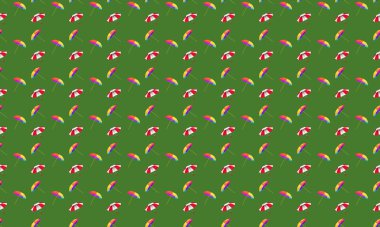 Farklı aksesuarlara sahip renkli arkaplan