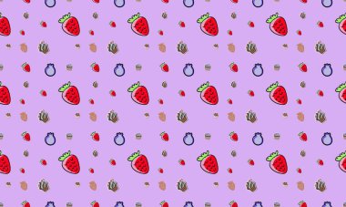 Colored background with different accessories clipart