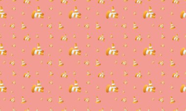 Farklı aksesuarlara sahip renkli arkaplan