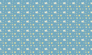 Farklı aksesuarlara sahip renkli arkaplan