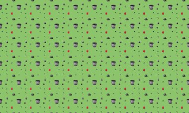 Farklı aksesuarlara sahip renkli arkaplan