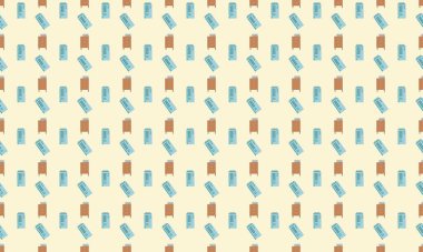 Farklı aksesuarlara sahip renkli arkaplan