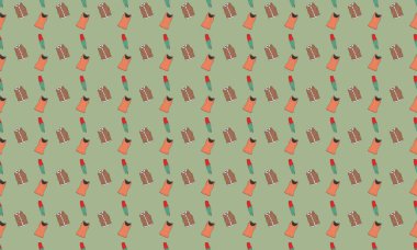 Farklı aksesuarlara sahip renkli arkaplan