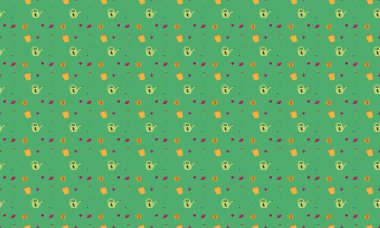 Farklı aksesuarlara sahip renkli arkaplan