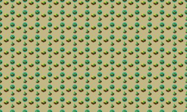 Farklı aksesuarlara sahip renkli arkaplan