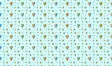 Farklı aksesuarlara sahip renkli arkaplan