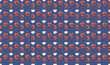 Farklı aksesuarlara sahip renkli arkaplan