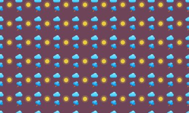 Farklı aksesuarlara sahip renkli arkaplan