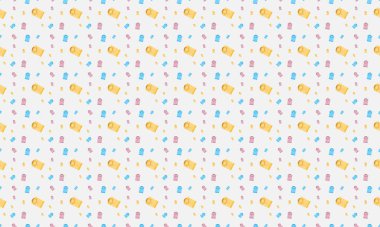 Farklı aksesuarlara sahip renkli arkaplan