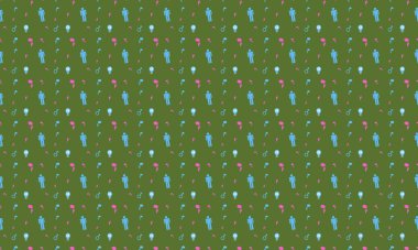 Farklı aksesuarlara sahip renkli arkaplan