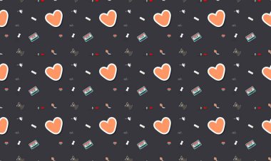 Farklı aksesuarlara sahip renkli arkaplan