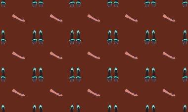 Farklı aksesuarlara sahip renkli arkaplan