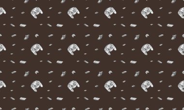 Farklı aksesuarlara sahip renkli arkaplan