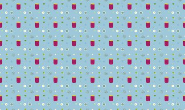 Farklı aksesuarlara sahip renkli arkaplan