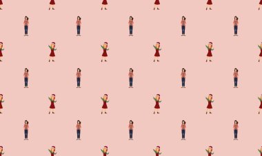 Farklı aksesuarlara sahip renkli arkaplan