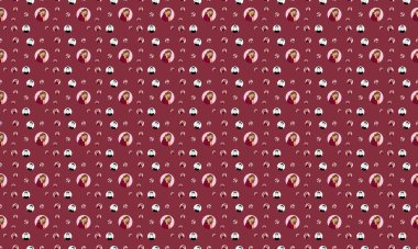 Farklı aksesuarlara sahip renkli arkaplan