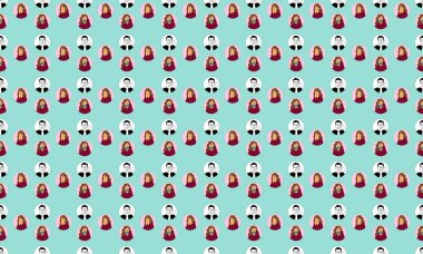 Farklı aksesuarlara sahip renkli arkaplan