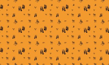 Farklı aksesuarlara sahip renkli arkaplan