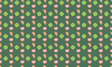 Farklı aksesuarlara sahip renkli arkaplan