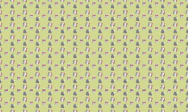 Farklı aksesuarlara sahip renkli arkaplan