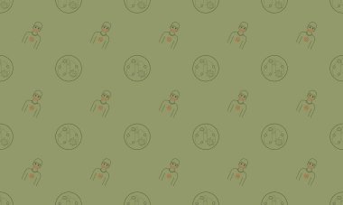 Farklı aksesuarlara sahip renkli arkaplan