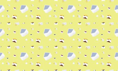 Farklı aksesuarlara sahip renkli arkaplan