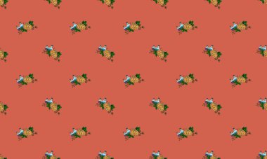 Farklı aksesuarlara sahip renkli arkaplan