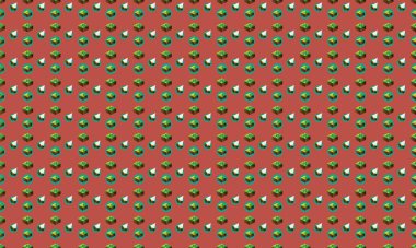 Farklı aksesuarlara sahip renkli arkaplan