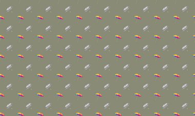 Farklı aksesuarlara sahip renkli arkaplan